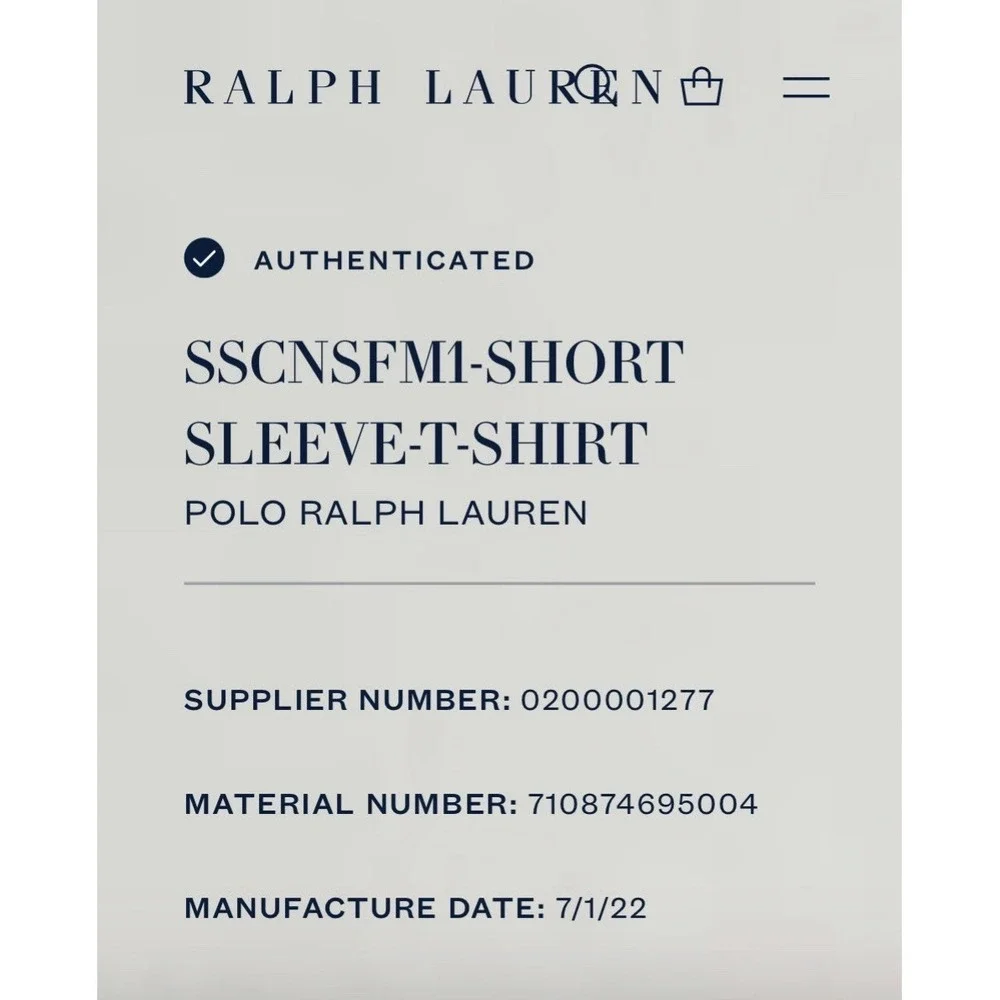 Polo 67 Classic S/S T-Shirt Gray Medium Ralph Lauren Men's Polo